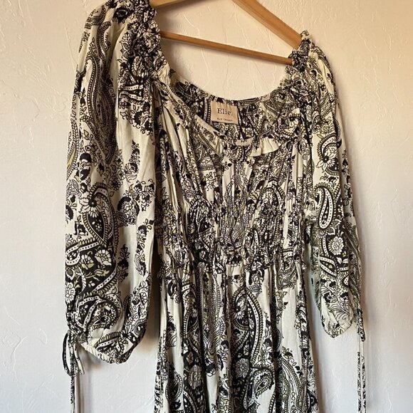 Elie Tahari Paisley Puff Sleeve Mini Dress - Picture 5 of 12